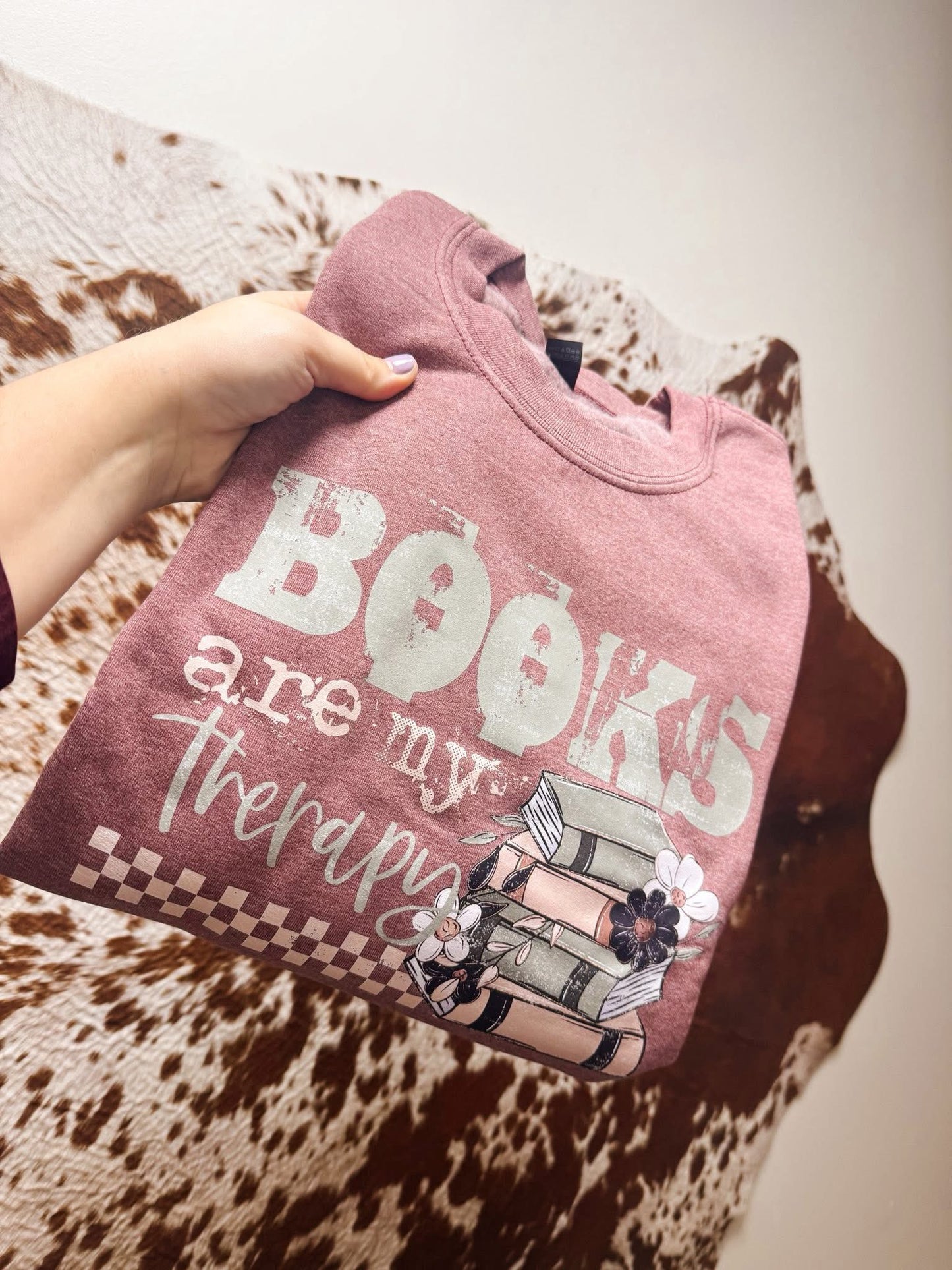 Books are my Therapy - leave shirt color in comments at checkout