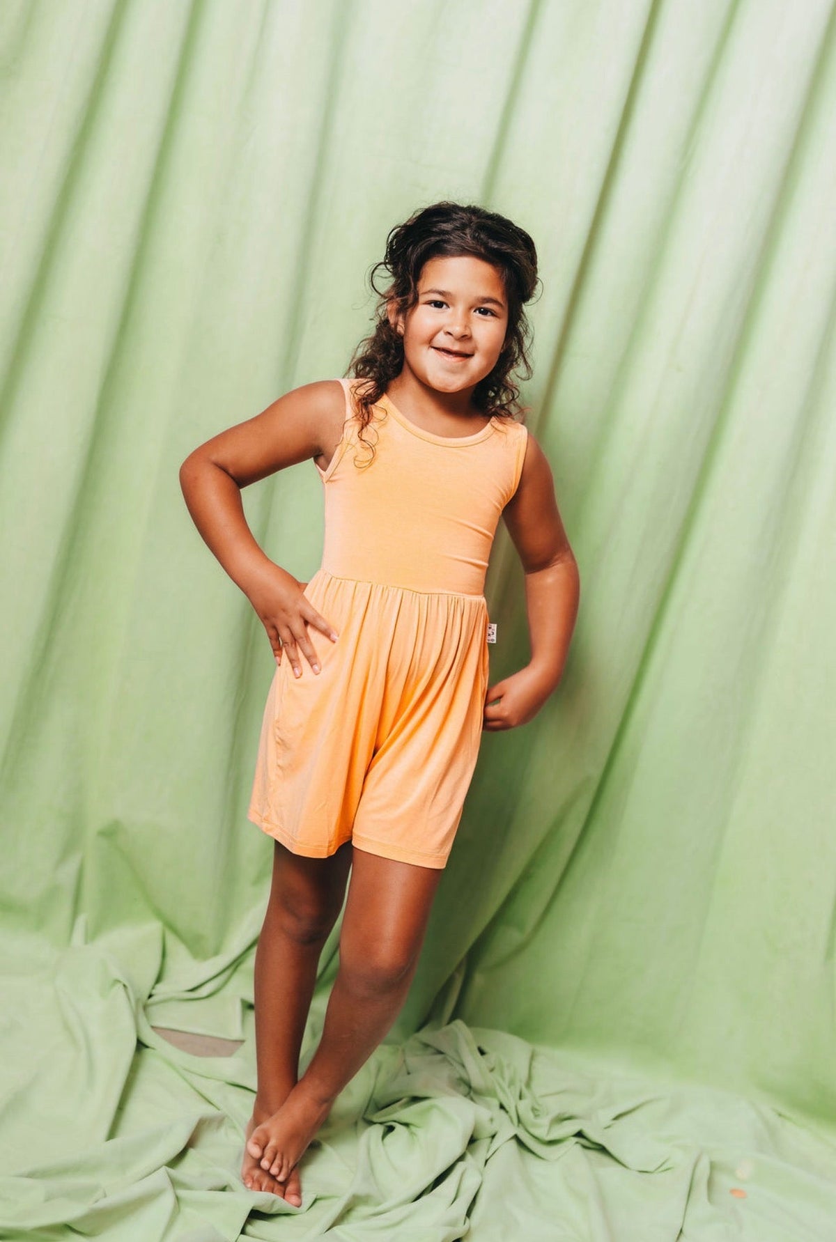 Peach Tank Shorty Romper