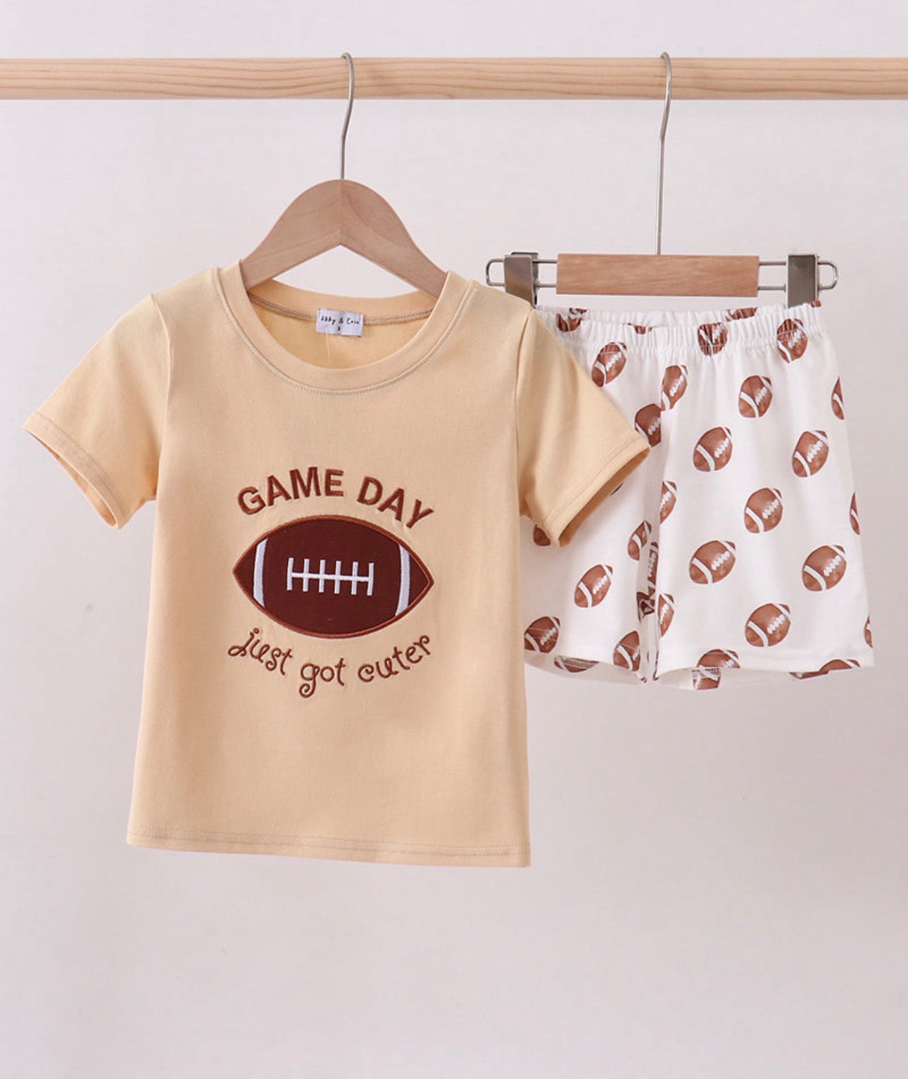 Game Day Football Appliqué Short Set