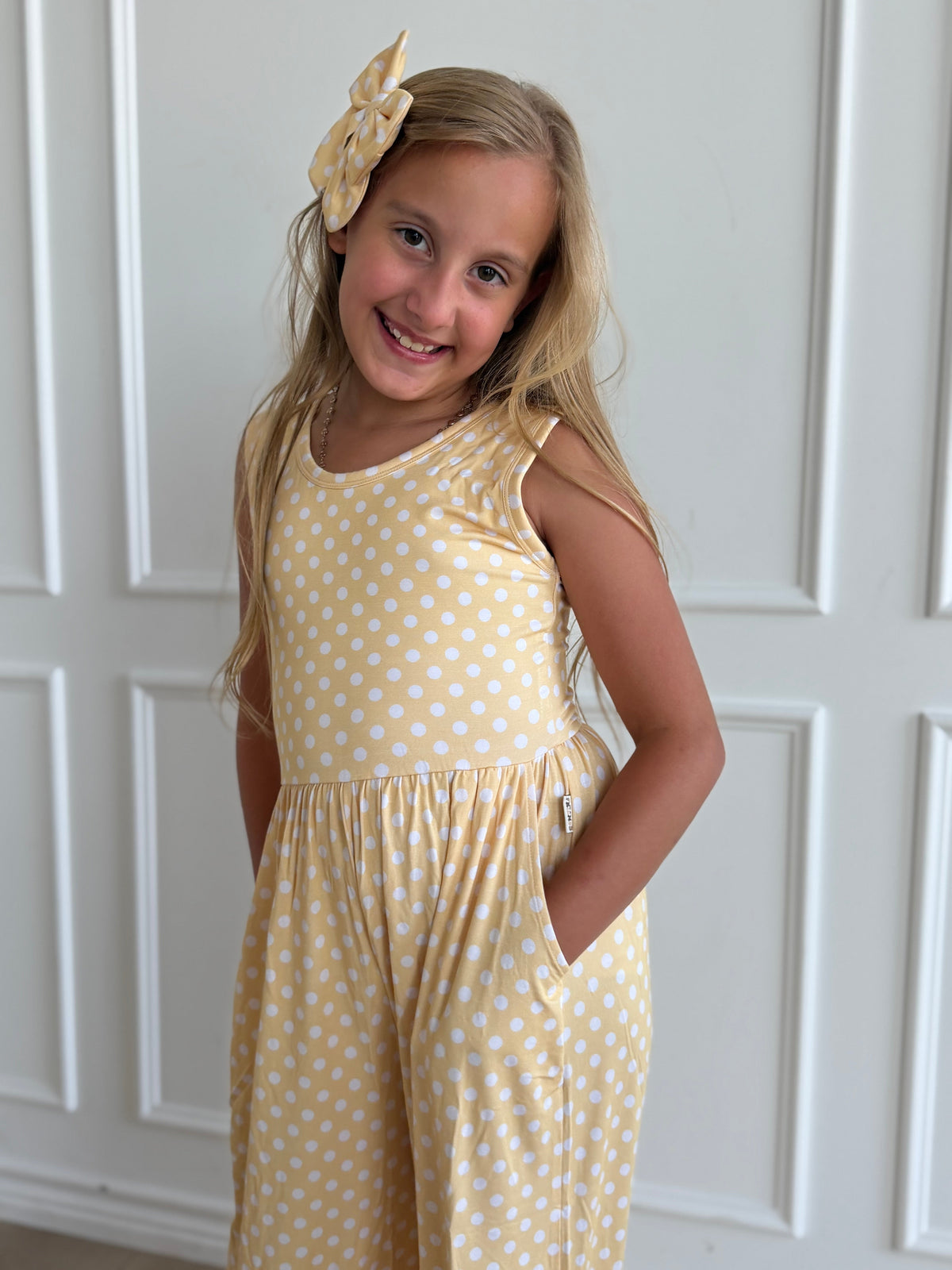 Yellow Polka Dot Tank Wide Leg Romper