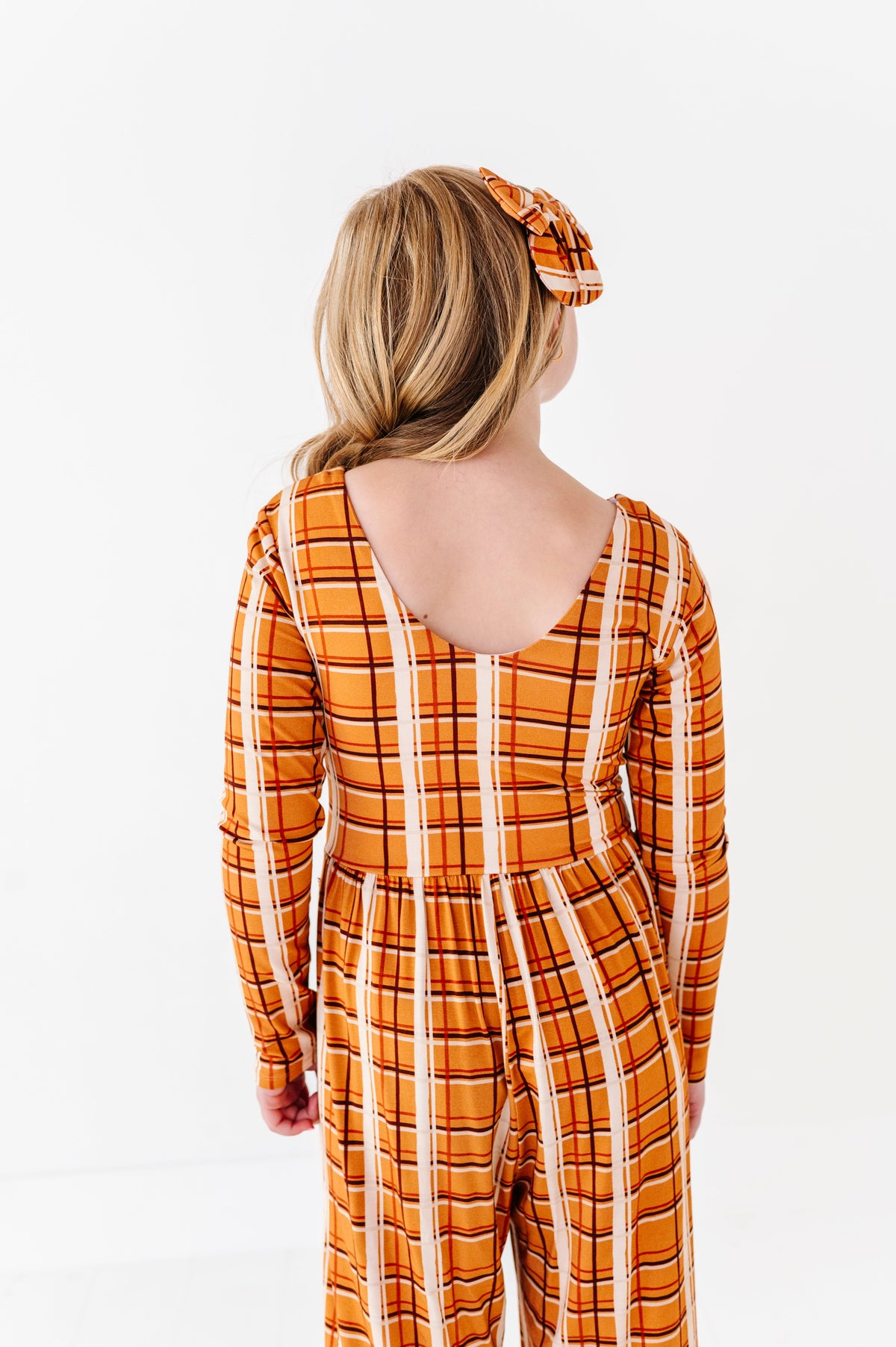 Harvest Plaid Wide Leg Romper