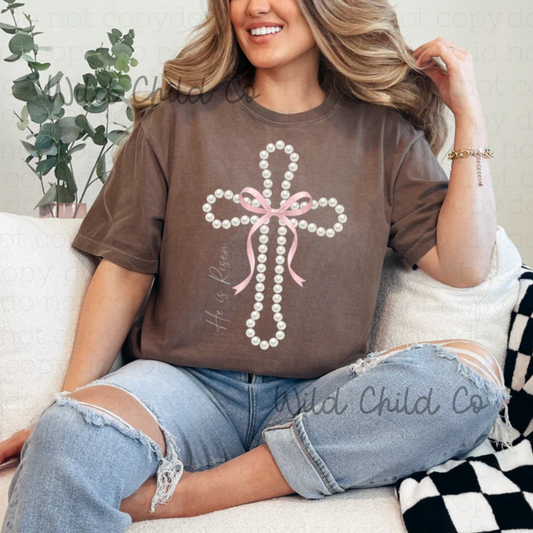 Pearl Cross  - leave shirt color in comments at checkout