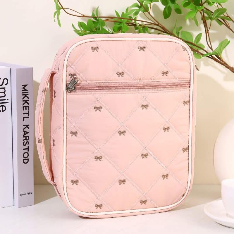 Quilted Bow Print Bible Cover Bag