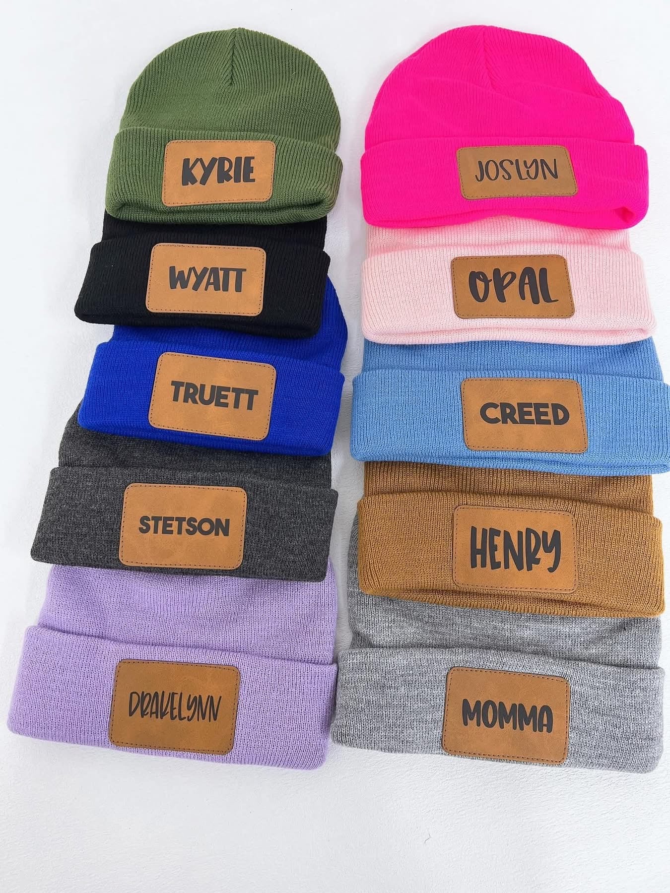 Leather Patch Beanie