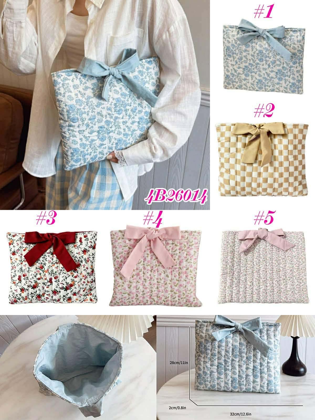 Quilted Bow Tie Bag/Book Cover