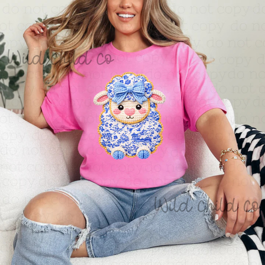 Floral Lamb - leave shirt color in comments at checkout