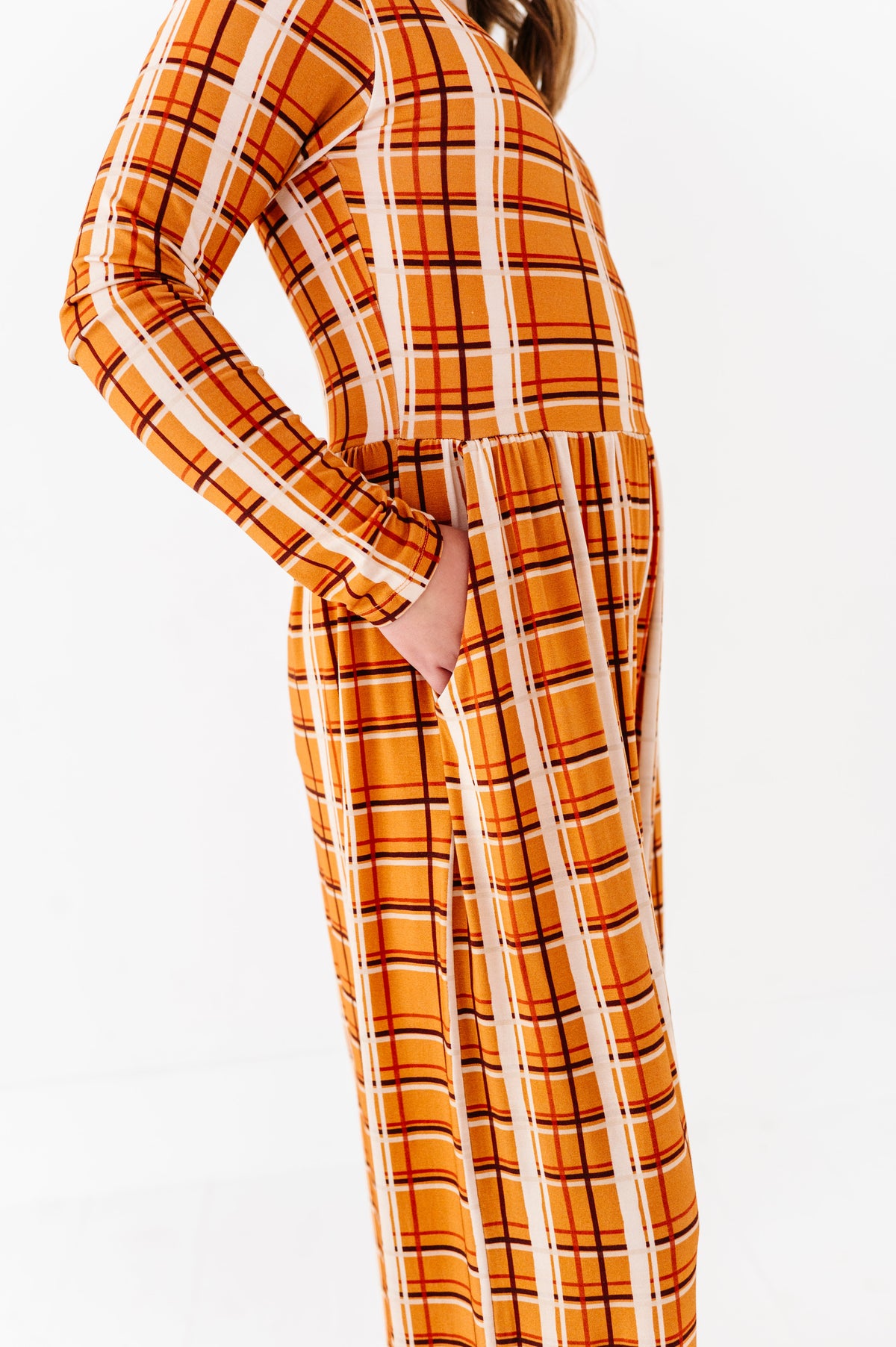 Harvest Plaid Wide Leg Romper