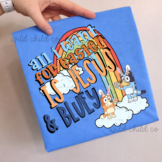 Jesus and Blue'- leave shirt color in comments at checkout