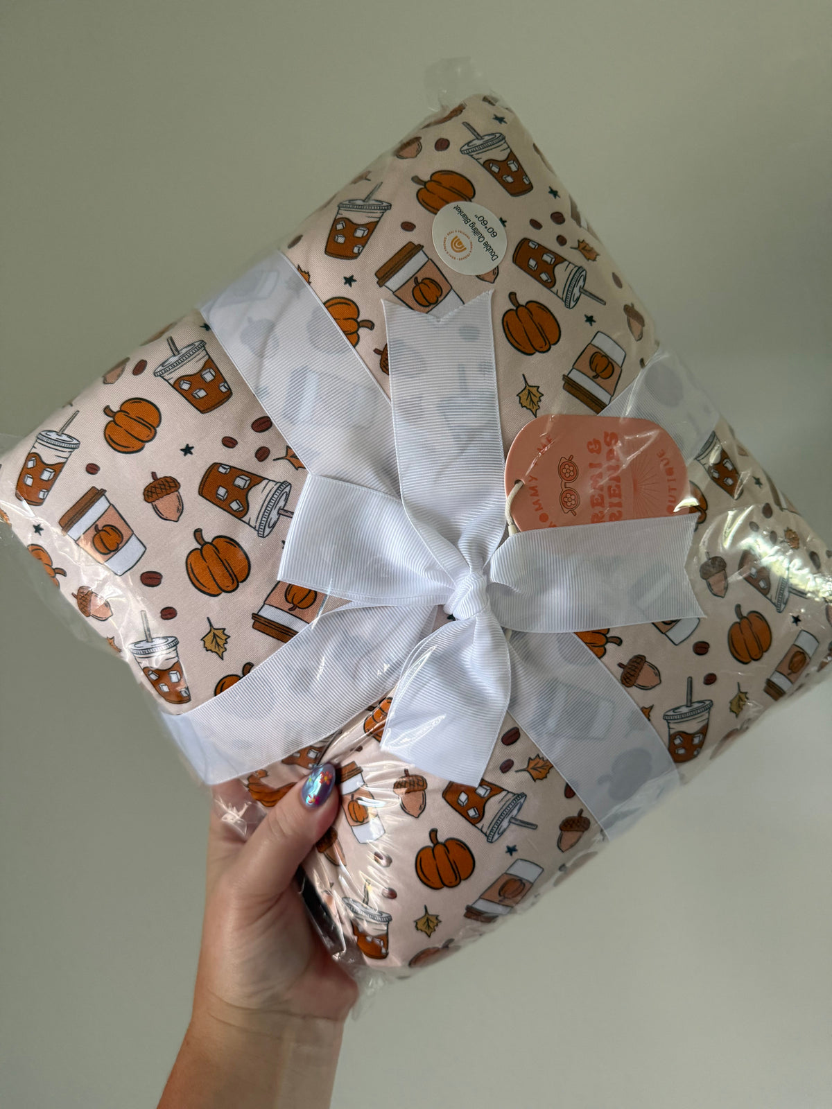 Pumpkin Spice Cloud Quilted Blanket