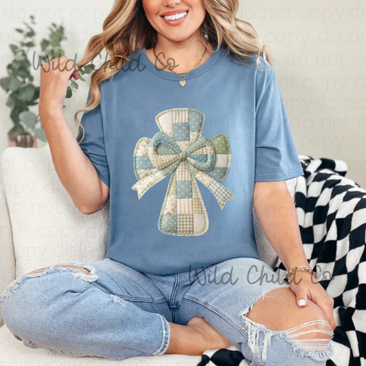 Quilted Cross  - leave shirt color in comments at checkout