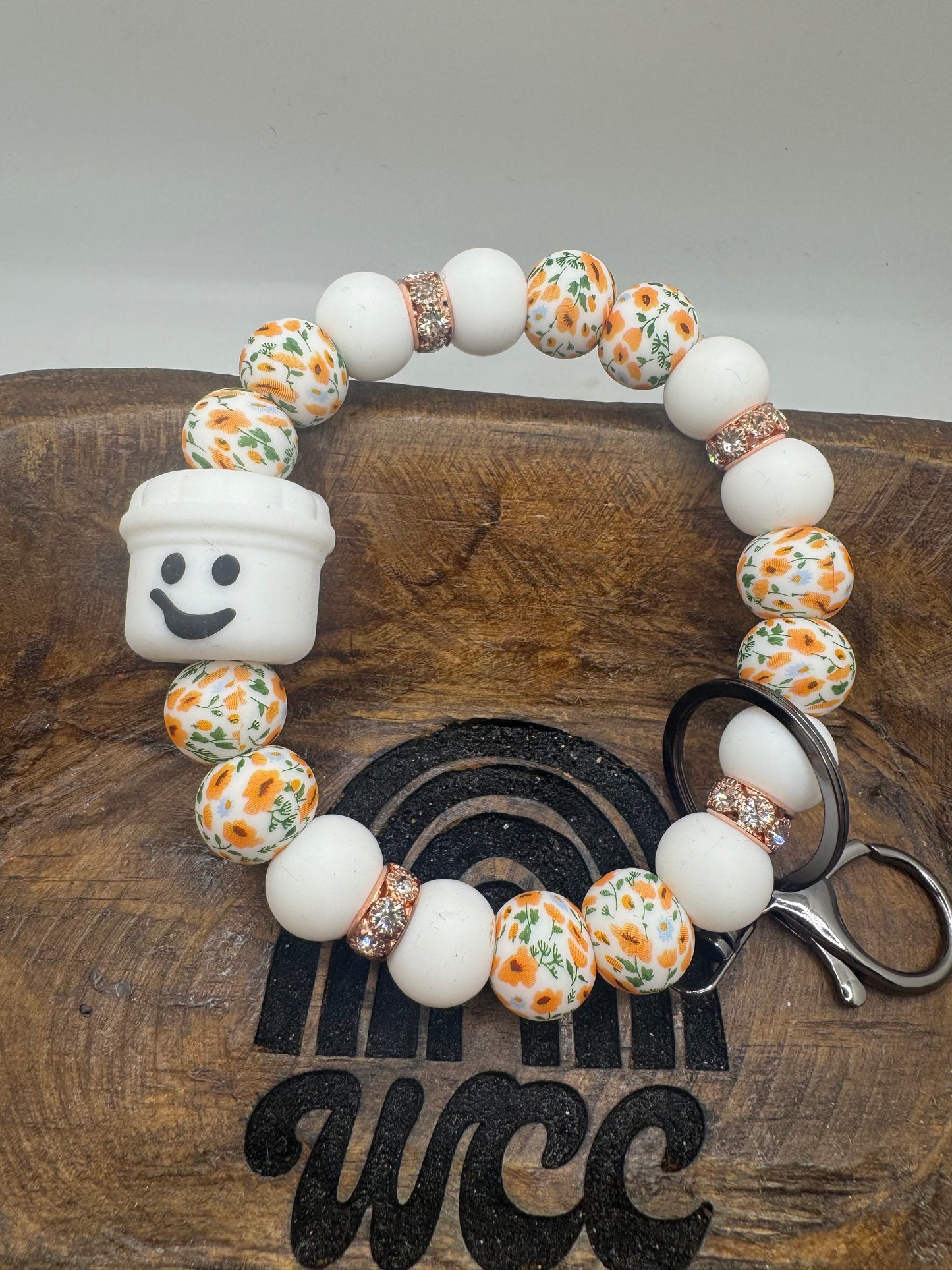 White Bucket Wristlet