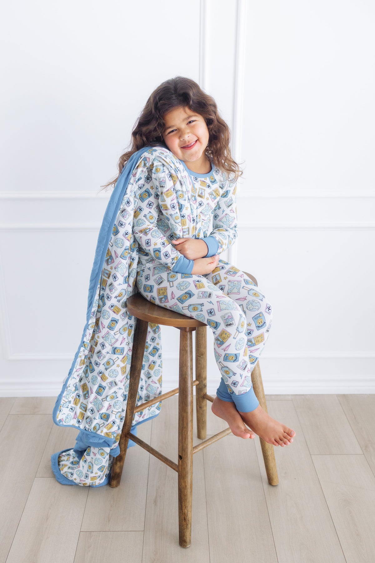 Jet Blue Skies Cloud Quilted Blanket