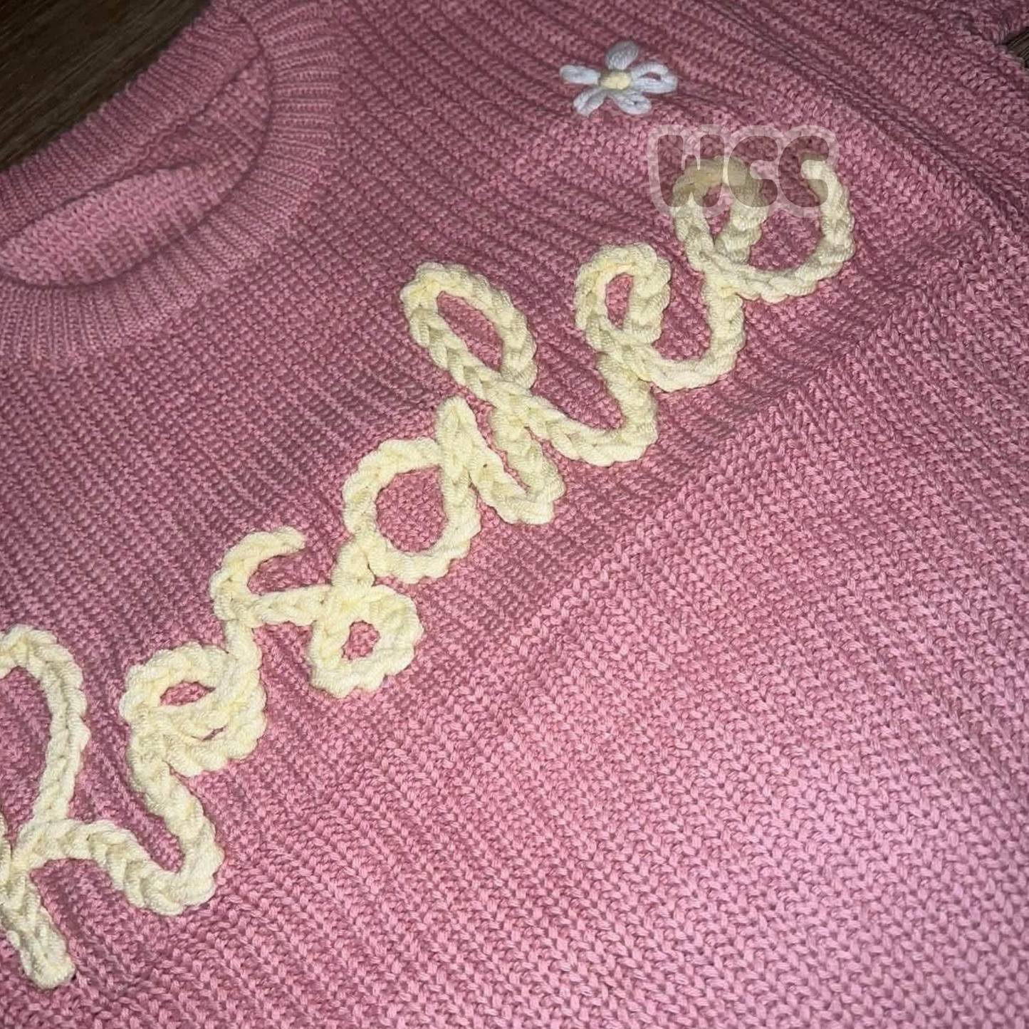 Hand Embroidered Name Sweater