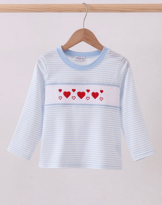 Blue Heart Smocked Top