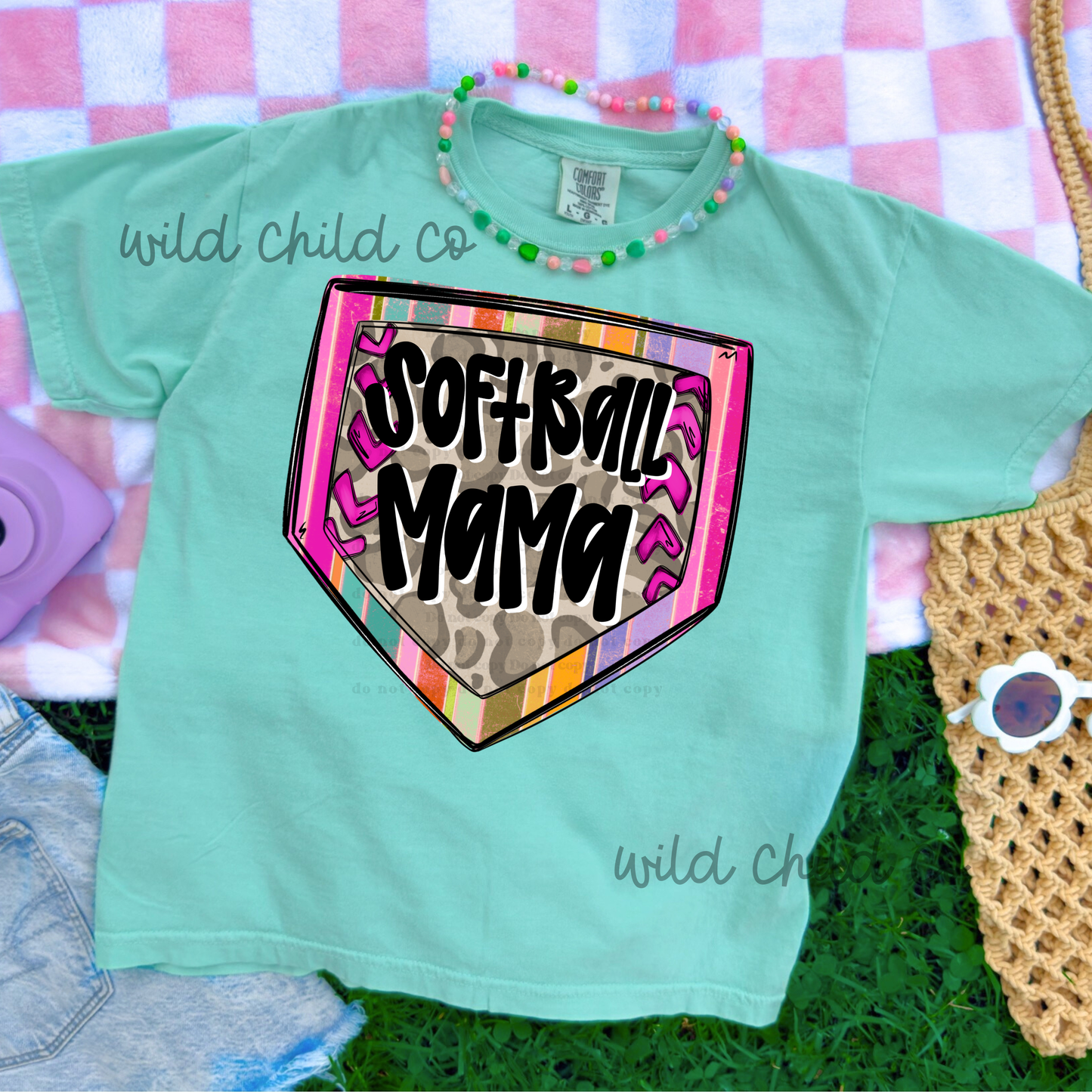 Softball Mama -  - leave shirt color in comments at checkout