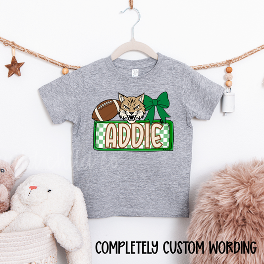 Bobcat Football Bow Name Custom
