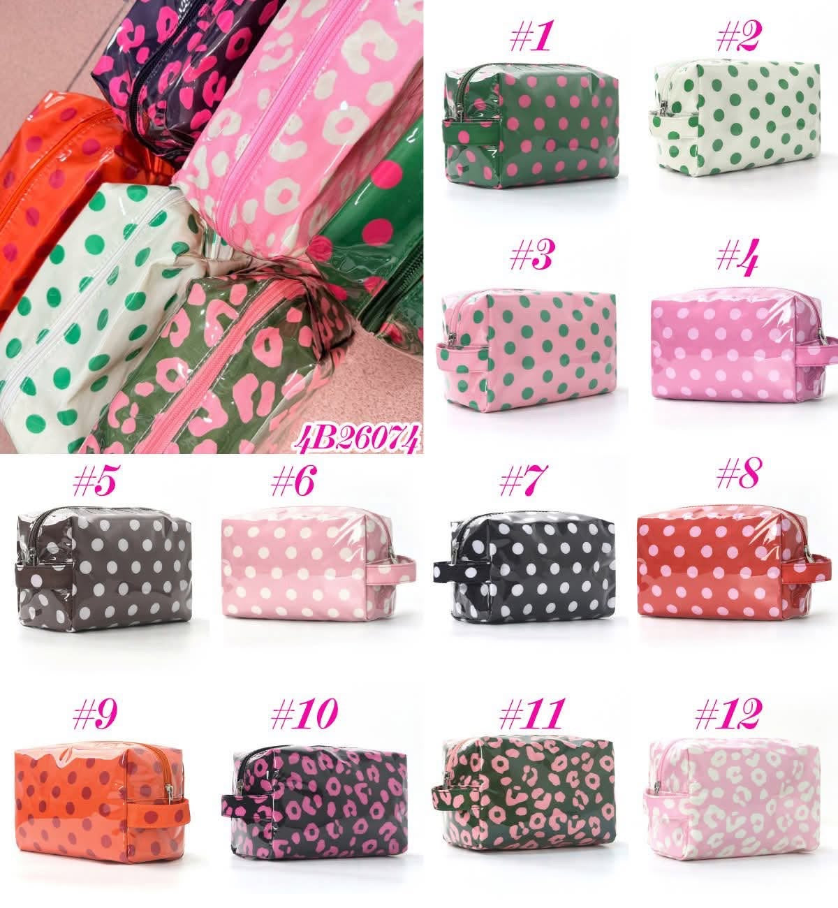 Polka Dot PVC Waterproof Makeup Bag