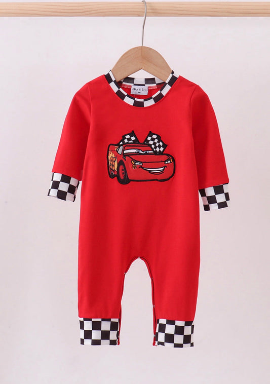 Red Car Applique Romper