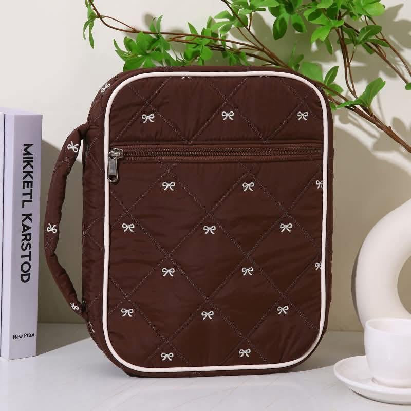 Quilted Bow Print Bible Cover Bag
