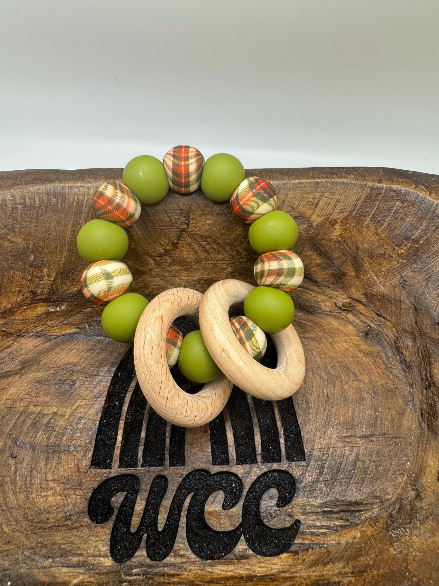 Christmas Plaid Rattle Ring