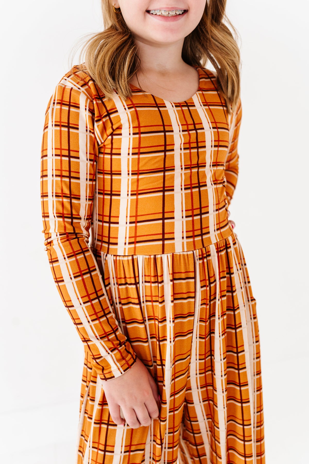 Harvest Plaid Wide Leg Romper