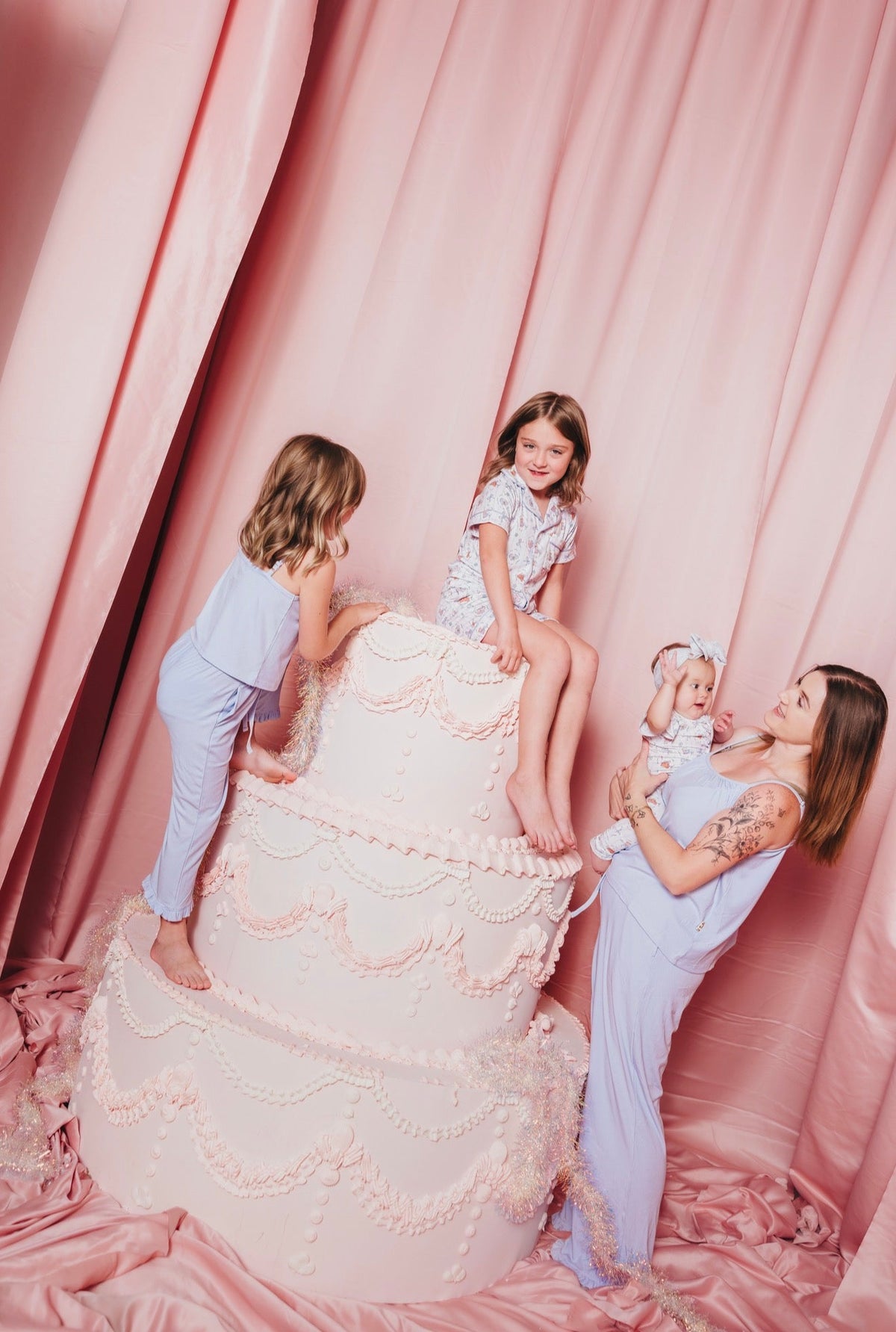 Lavender Macaron Ribbed Kids Tank Set