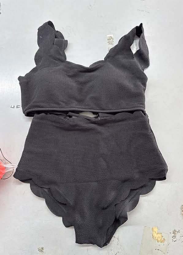 Scalloped High Waist Bikini Set