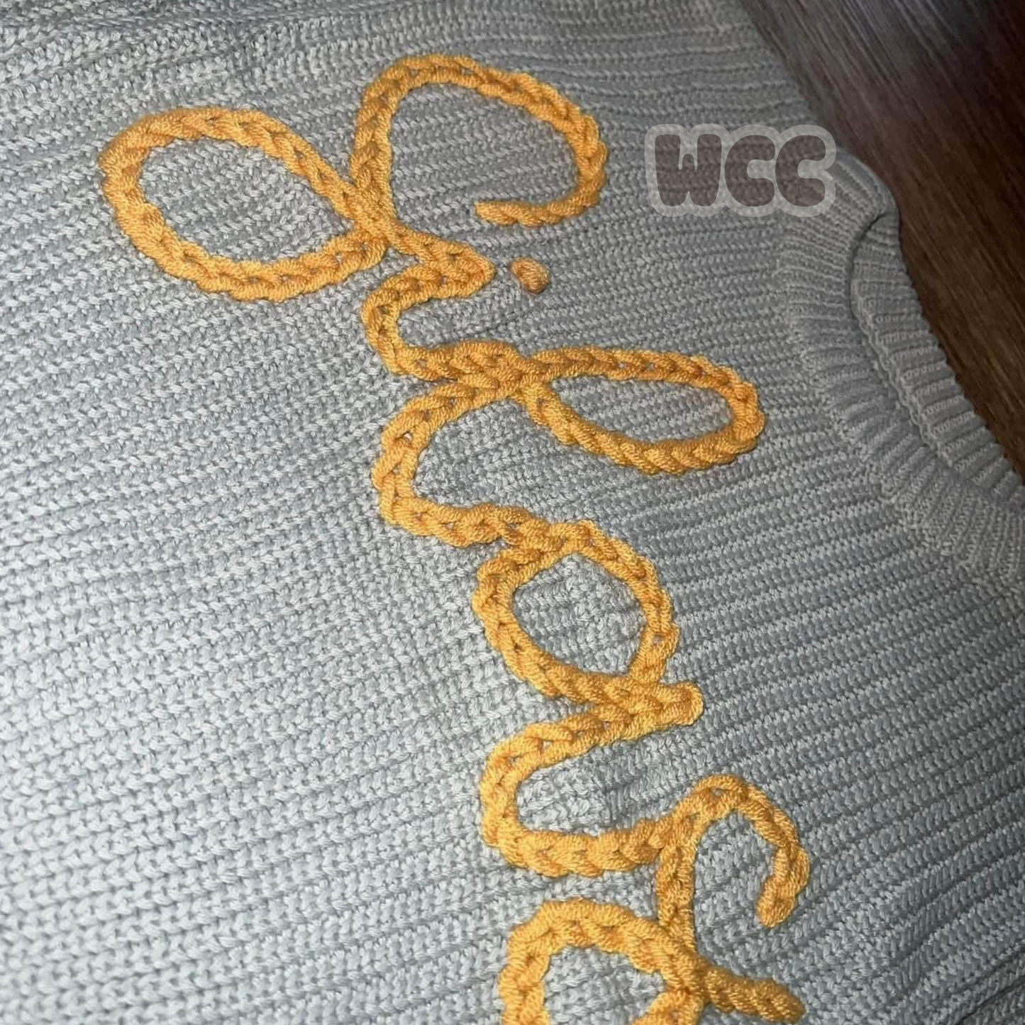 Hand Embroidered Name Sweater