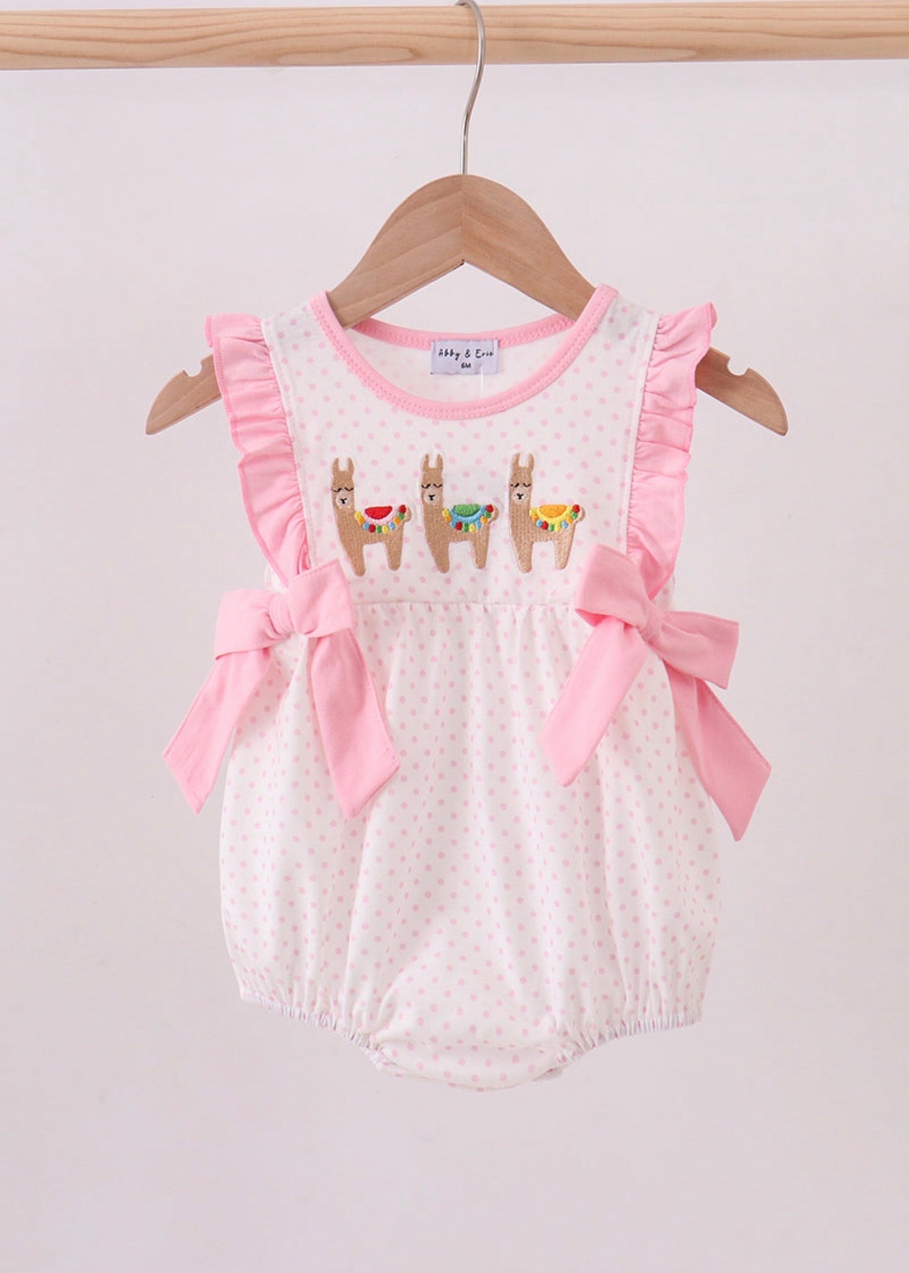 Pink Alpaca Embroider Ruffle Bubble