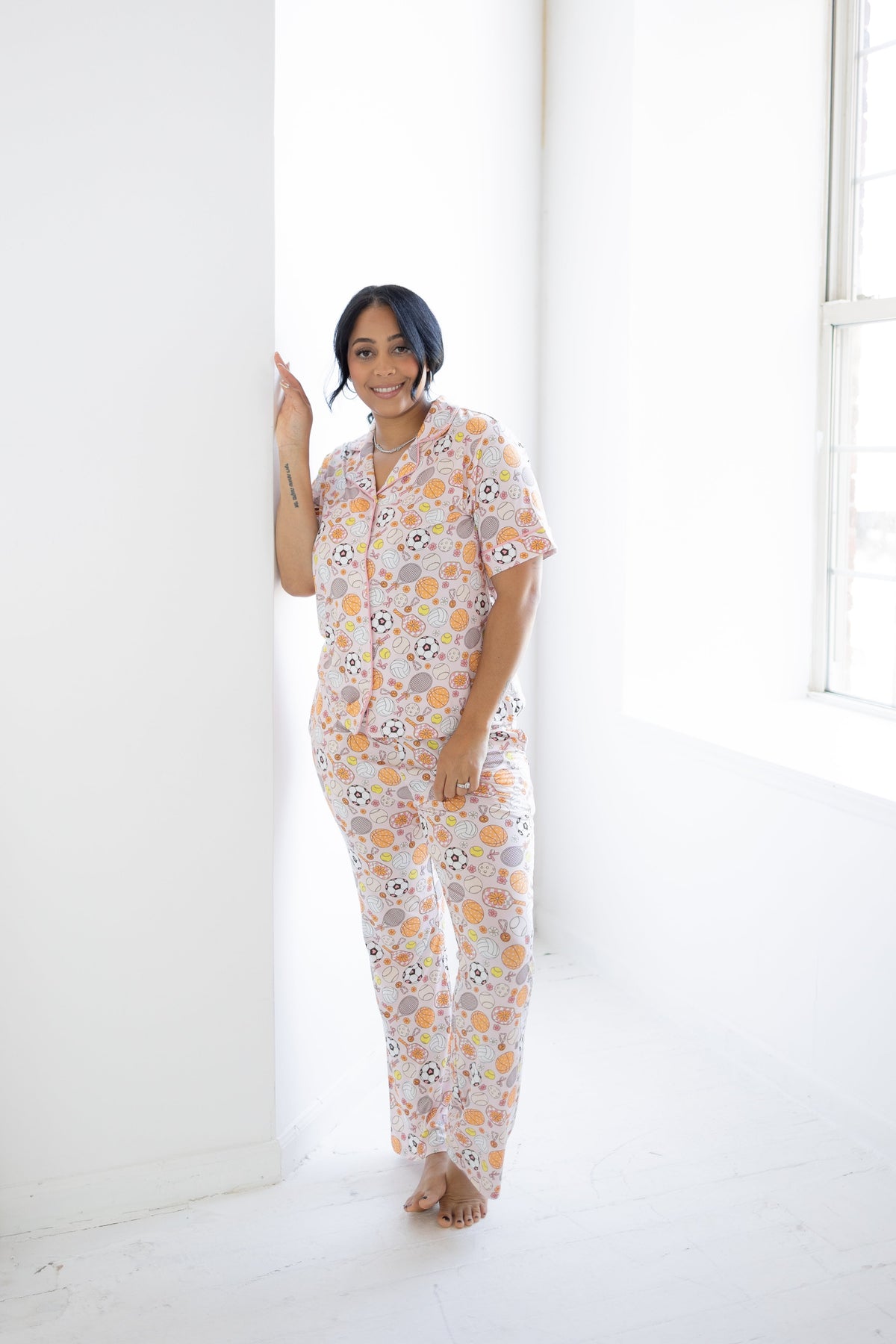 Game Winning Dreams Adult Short Sleeve Flare Button Up Set