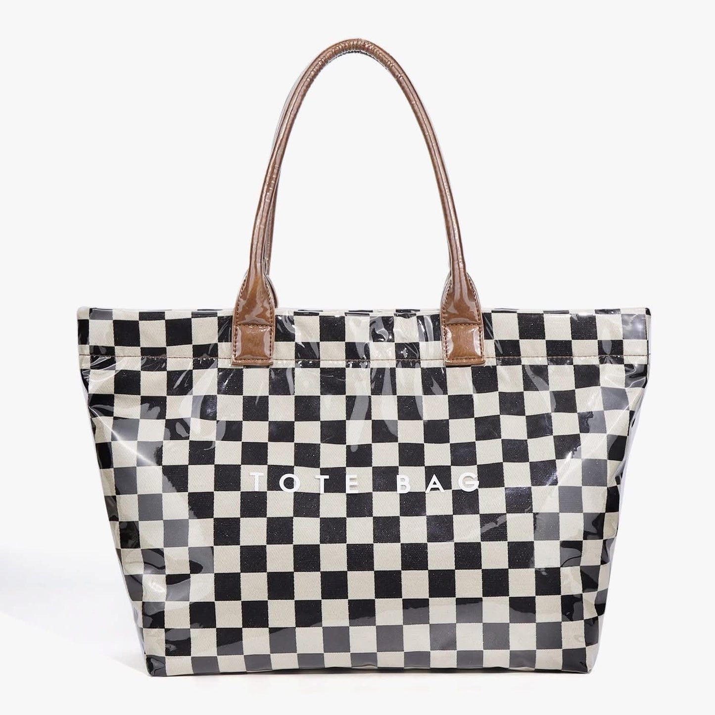 Checker PVC Tote Bags