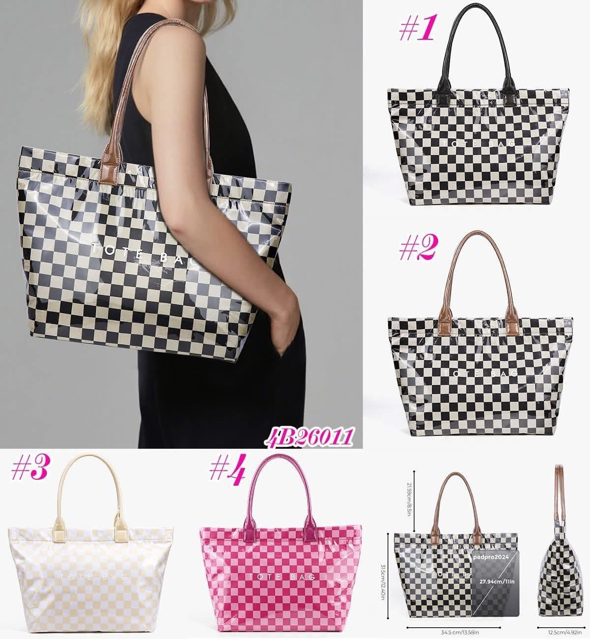 Checker PVC Tote Bags