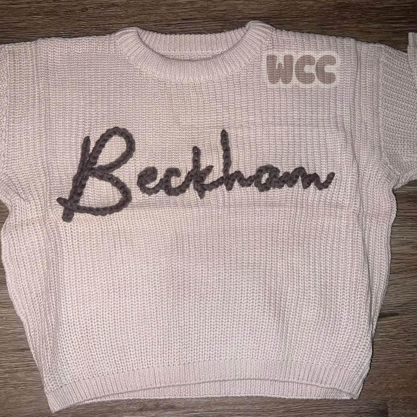 Hand Embroidered Name Sweater