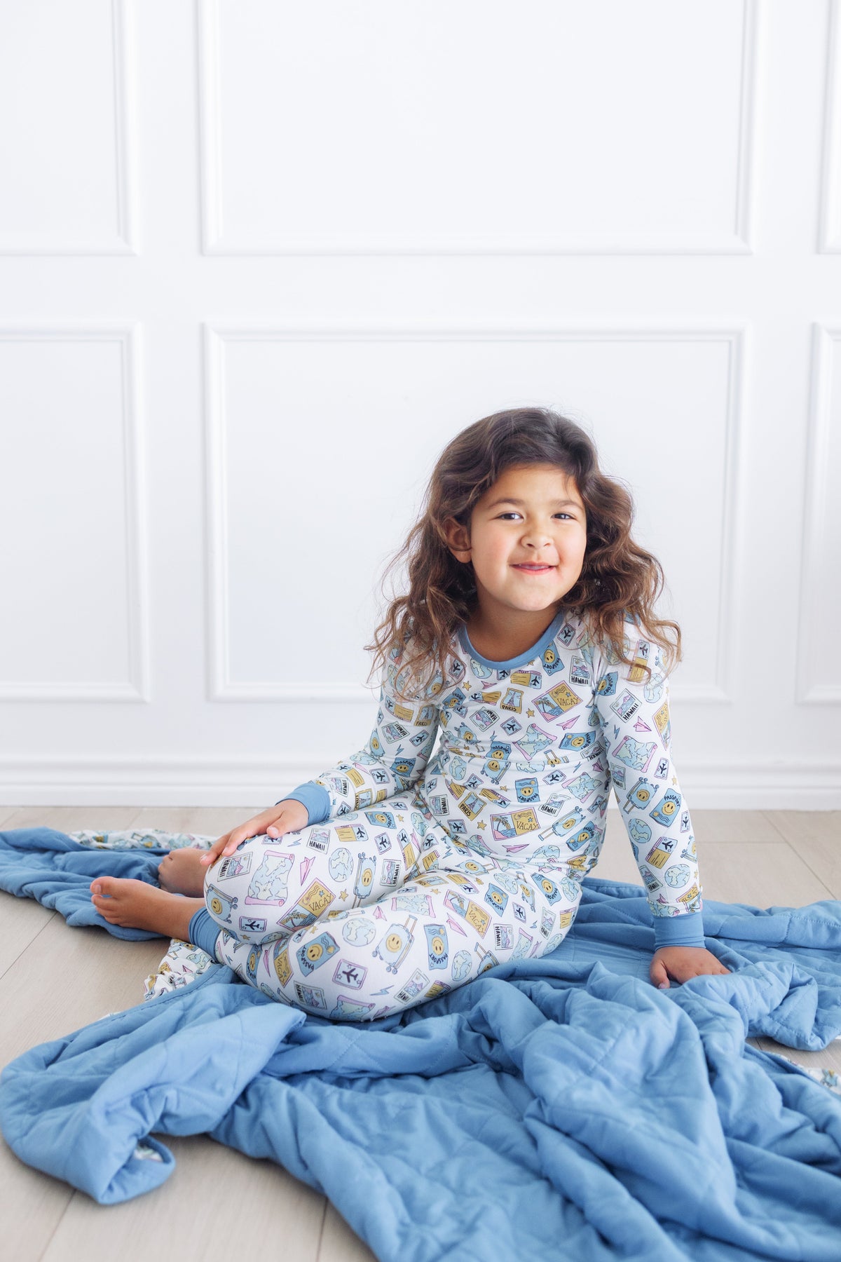 Jet Blue Skies Cloud Quilted Blanket