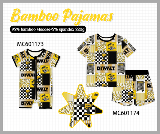 PO79 Black&yellow tool print bamboo collection