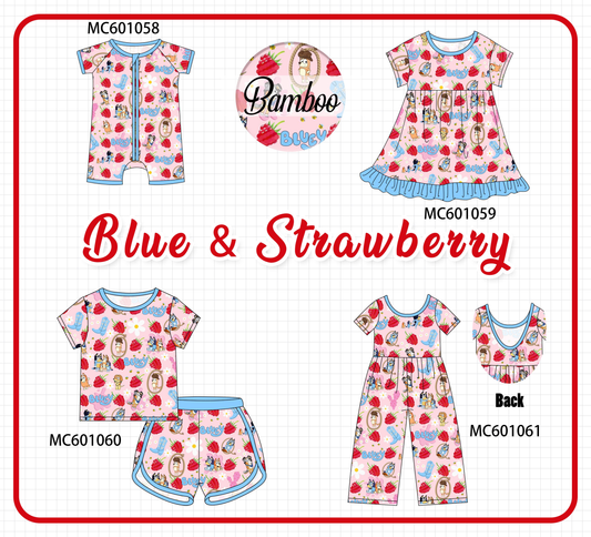 PO79 Blue&pink character print bamboo collection