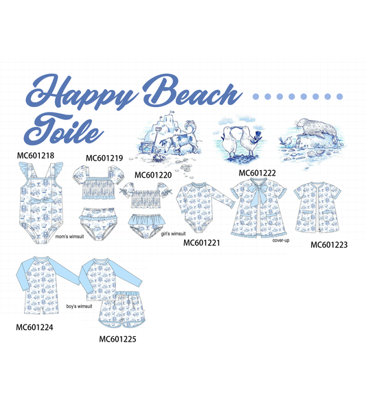 PO79 Blue happy beach print collection 1