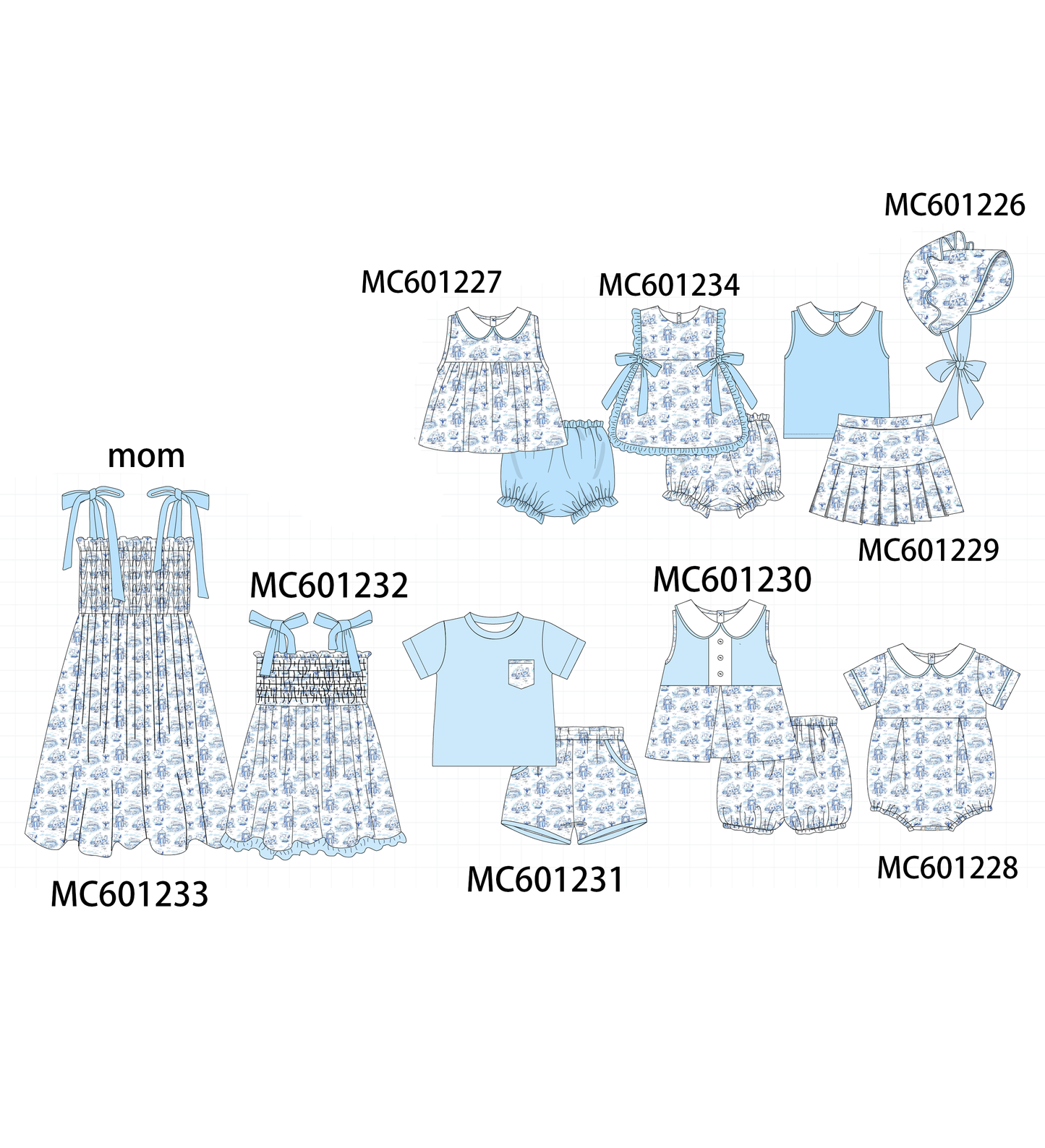 PO79 Blue happy beach print collection 2