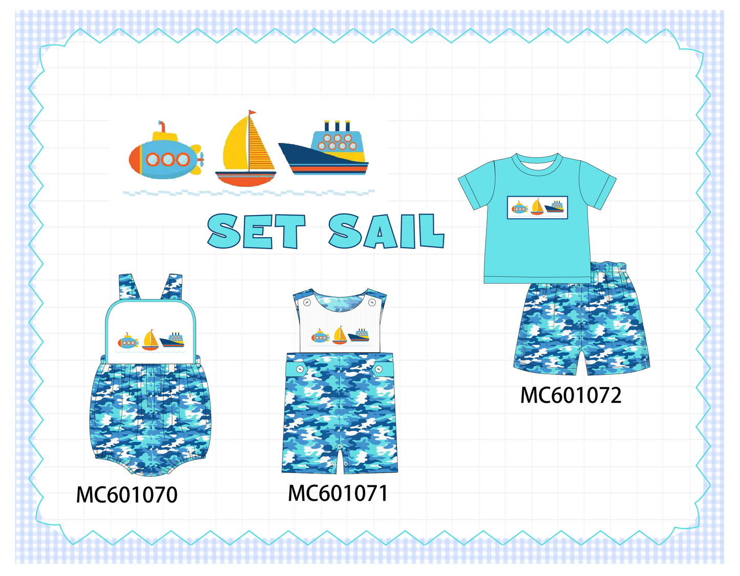 PO79 Blue sea sailboat collection
