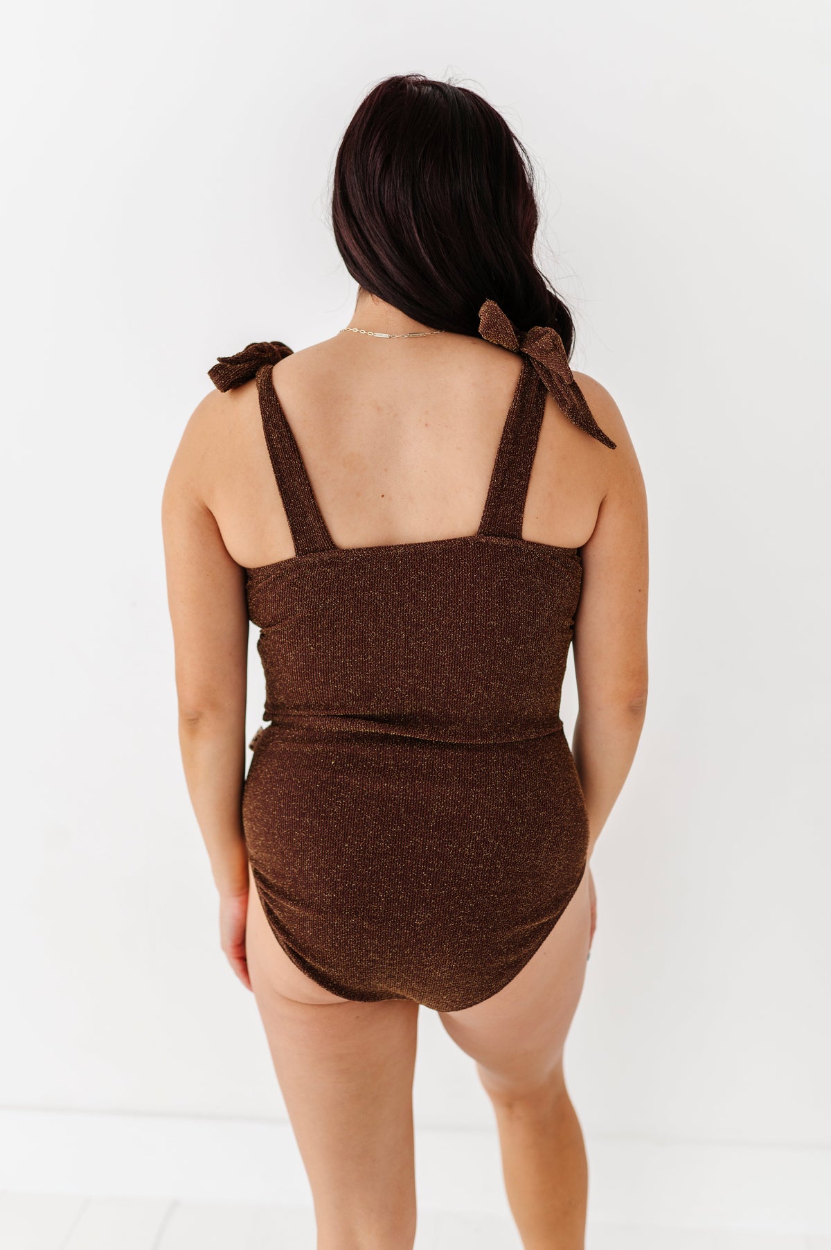 Brown Metallic Adult Swim Suit