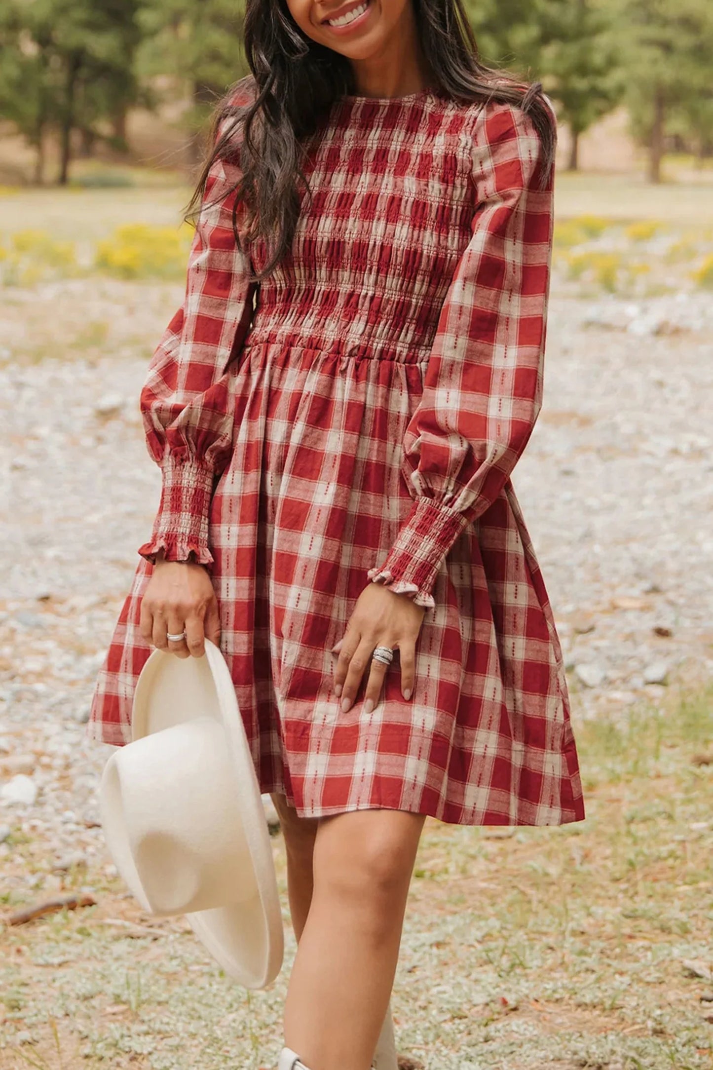 Red Plaid Minin Dress