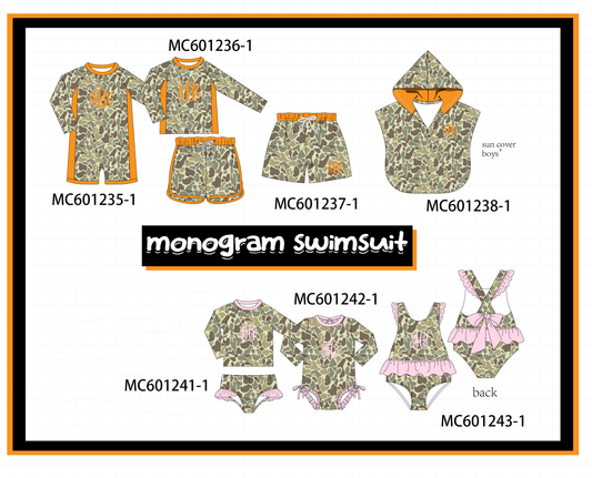 PO79 Camouflage monogram embroidery swimsuit collection