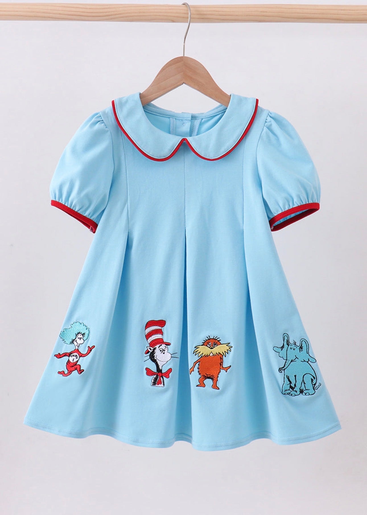Blue Character Embroider Dress