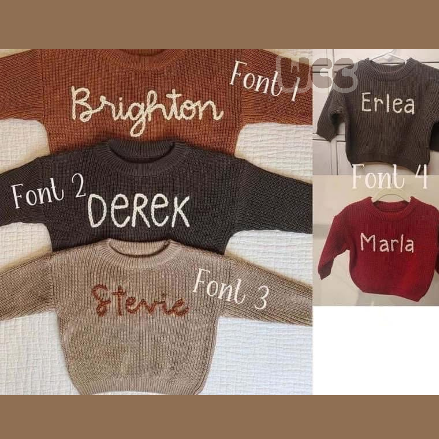 Hand Embroidered Name Sweater