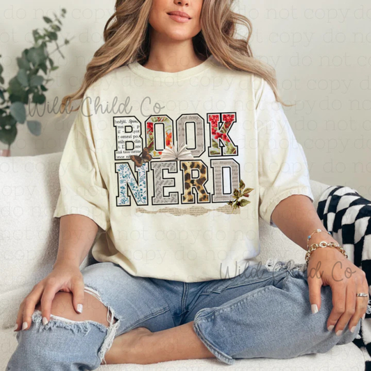 Book Nerd - leave shirt color in comments at checkout