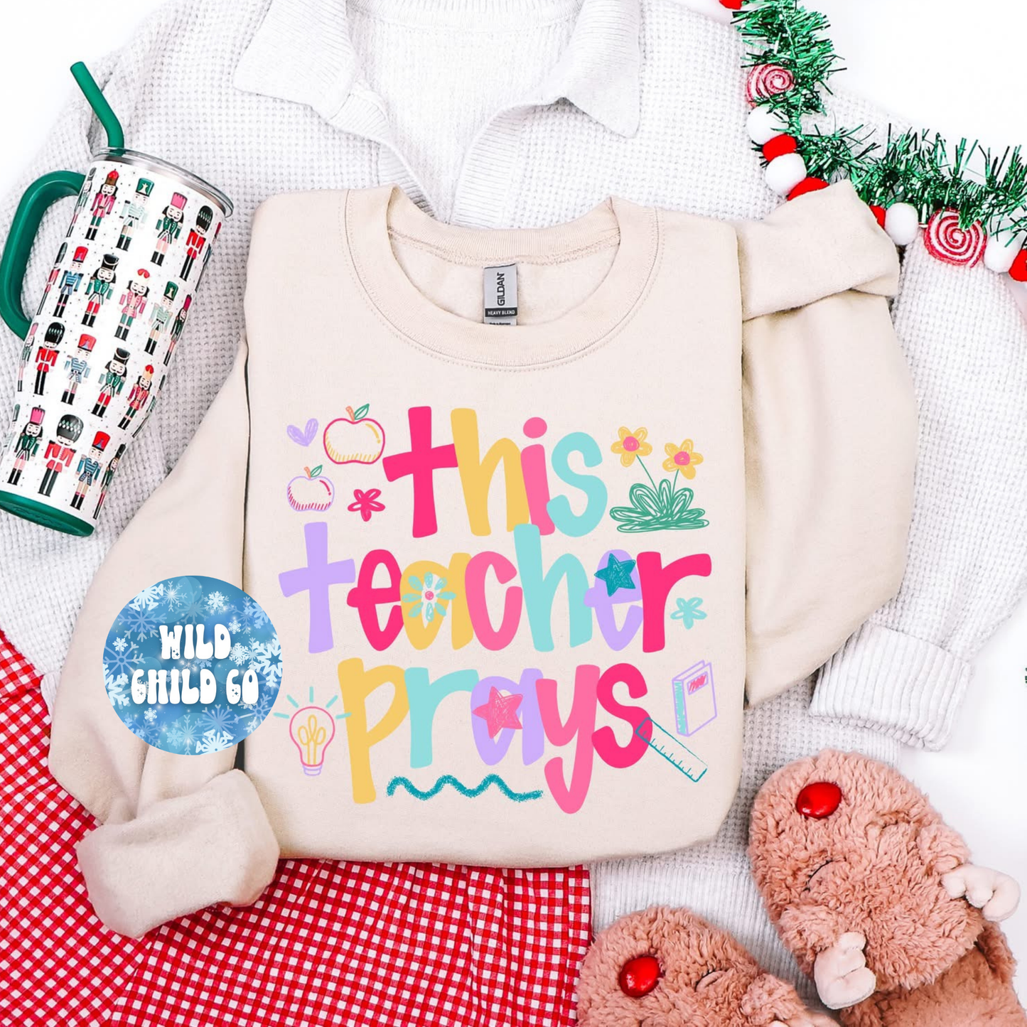 This Teacher Prays - leave shirt color in comments at checkout