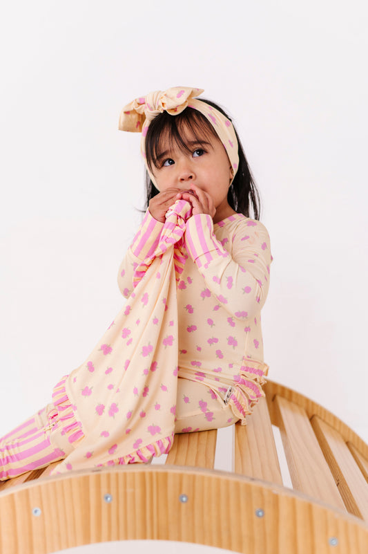 Buttercream Blossoms Ruffle Paci Lovey
