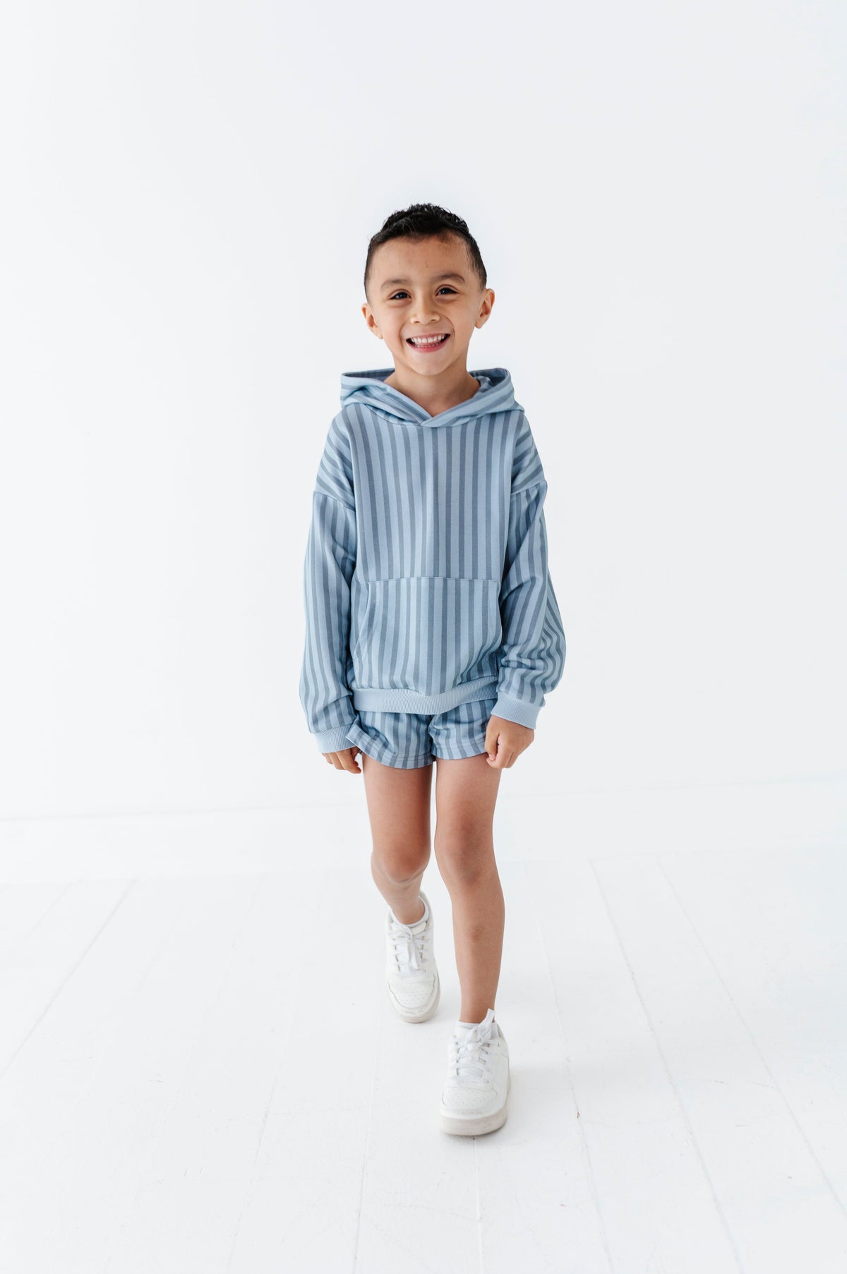 Harbor Stripe Kids Hooded Sweatshirt