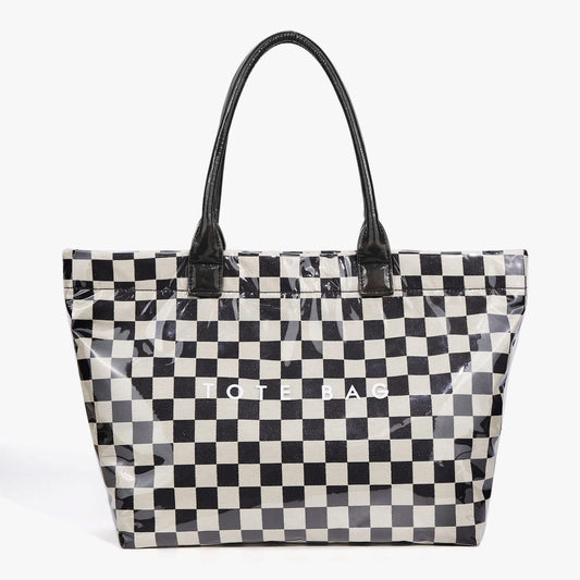 Checker PVC Tote Bags