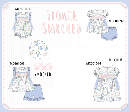 PO79 Floral smocked ruffle collection